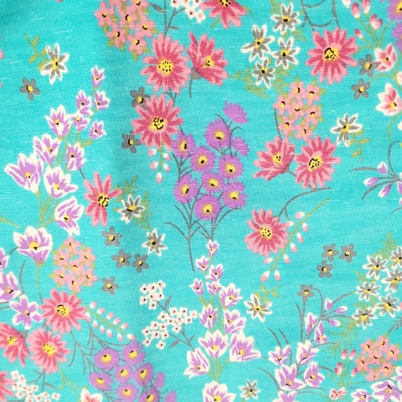 DEAR SCARLETT Women's Floral Tunic Blouse Oversized Turquoise Size XL - Picture 6 of 10
